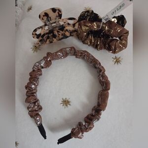 ♐️Bundle AERIE Brown and Silver Hair Accessories (3)